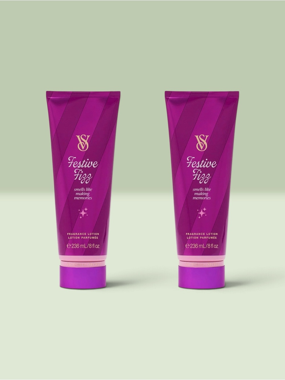 Victoria's Secret FESTIVE FIZZ Fragrance Lotion ~ 8 fl.oz. ( Lot of 2 )
